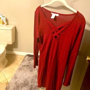 Burgundy sweater dress